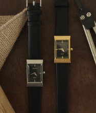 Grid leather watch (그리드 레더 워치) Black