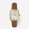Harbor leather watch (하버 레더 워치) White Gold Brown